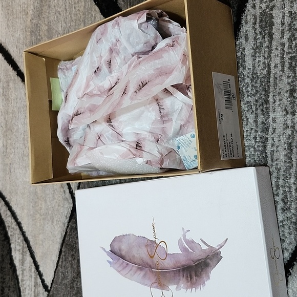 JESSICA SIMPSON PASELLE PEWTER MICRO FLASH METALLIC SILVER GLITTER PUMP STILETTO - Picture 12 of 14